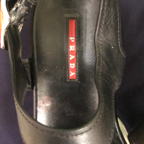 Prada Blk Open Toe Leather Sandal 39 - Picture 13 of 16